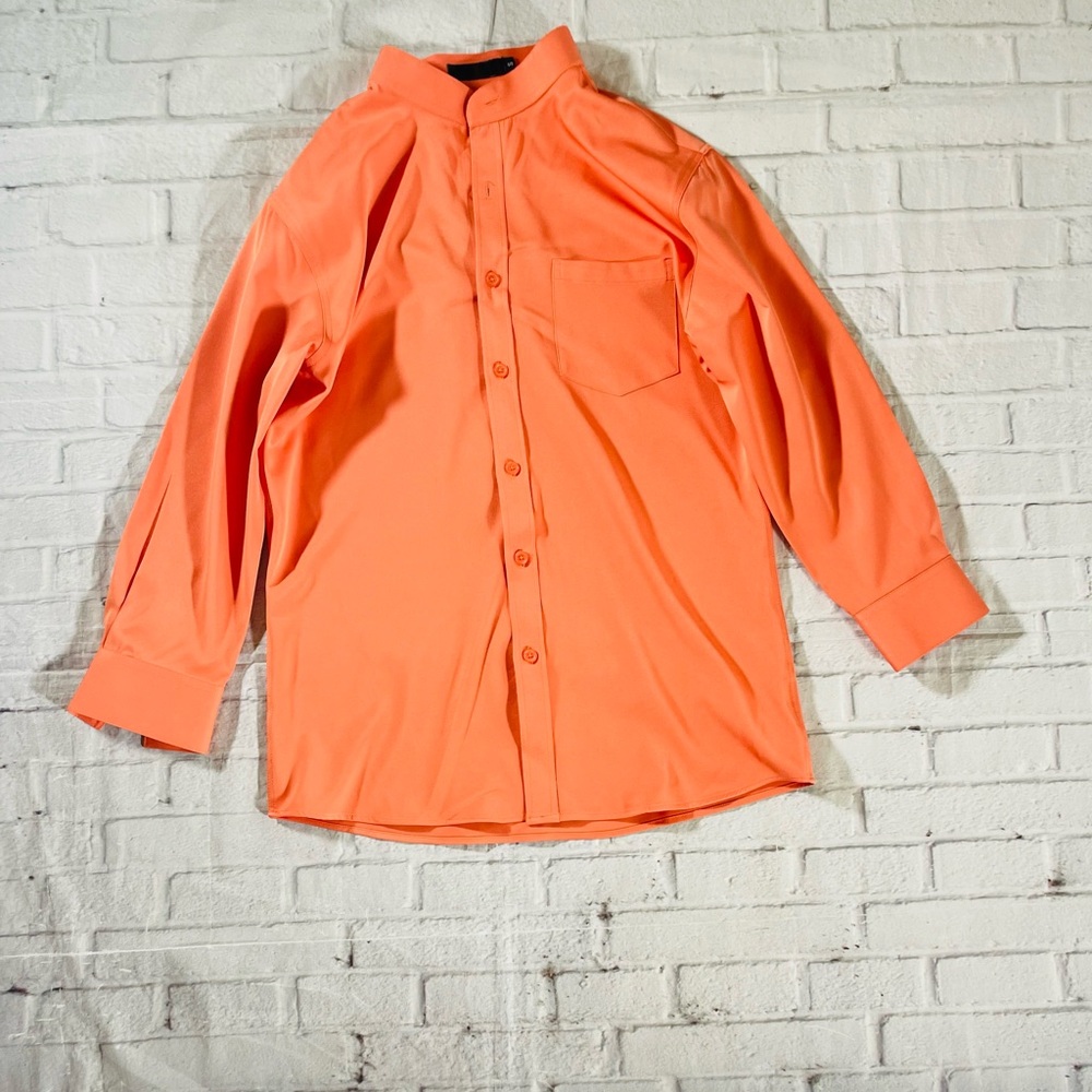 Orange Long Sleeve Button-up Dress Shirt Size Small